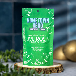 Hometown Hero Delta-9 Live Rosin Gummies (Indica)