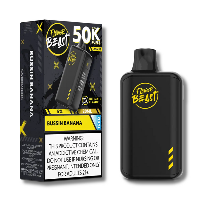 Bussin Banana Flavor Beast XBM50 Disposable Vape 50K