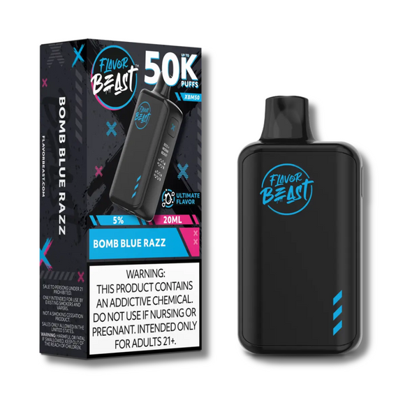 Bomb Blue Razz Flavor Beast XBM50 Disposable Vape 50K 