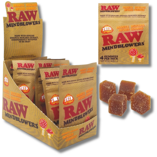 RAW Mind Blowers Amanita Muscaria Infused Gummies 4 Pack