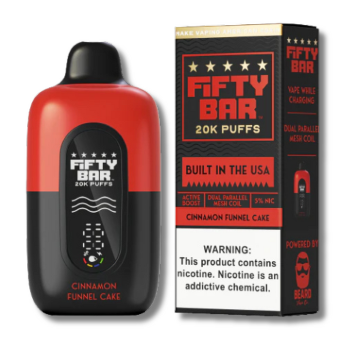 Cinnamon Funnel Cake Fifty Bar 20K Disposable Vape - Black Series 