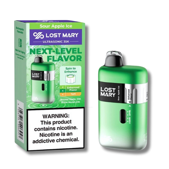Sour Apple Ice Lost Mary Ultrasonic 35000 Disposable Vape