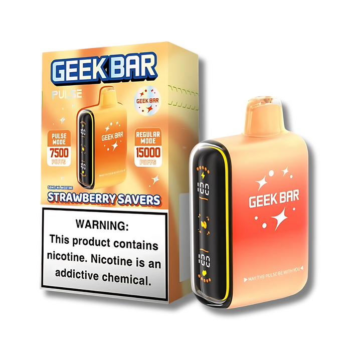 Geek Bar Pulse Savers Edition Disposable Vape 15K - Strawberry Savers Flavor