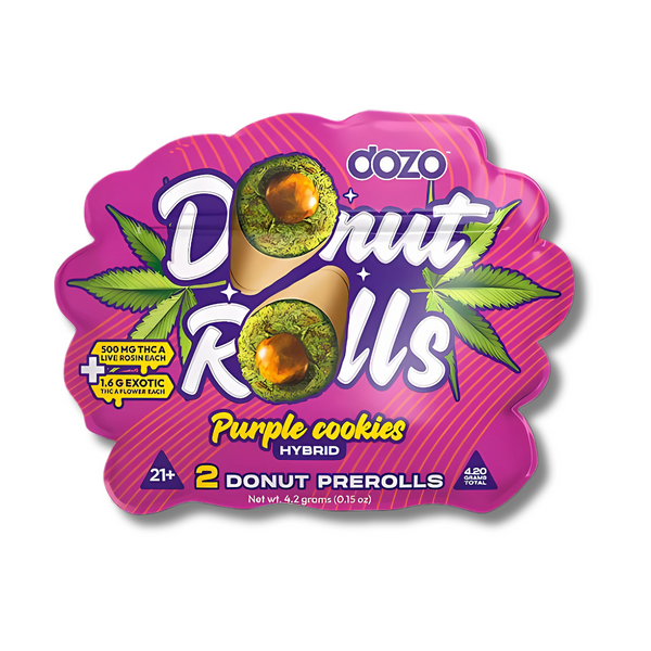 DOZO Donut Rolls THCA Pre Rolls 4.2G 2 Pack - Purple Cookies
