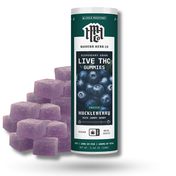 Huckleberry Flavor - Modern Herb Co Delta 9 THC Live Resin Gummies 5CT.