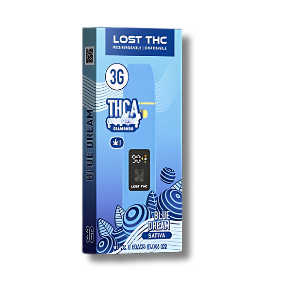 Lost THC V4 THCA Melted Diamonds Disposable 3G - Blue Dream