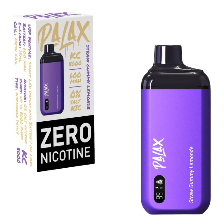Palax KC8000 0% Nicotine Disposable Vape - Straw Gummy Lemonade Flavor