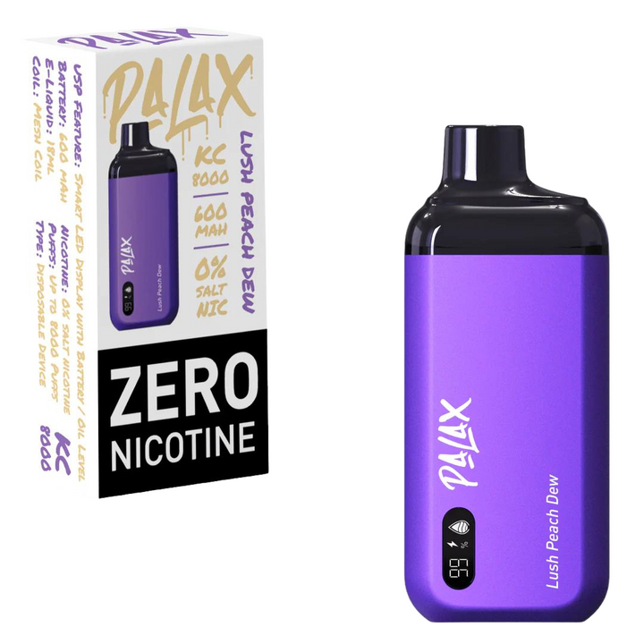 Palax KC8000 0% Nicotine Disposable Vape - Lush Peach Dew Flavor