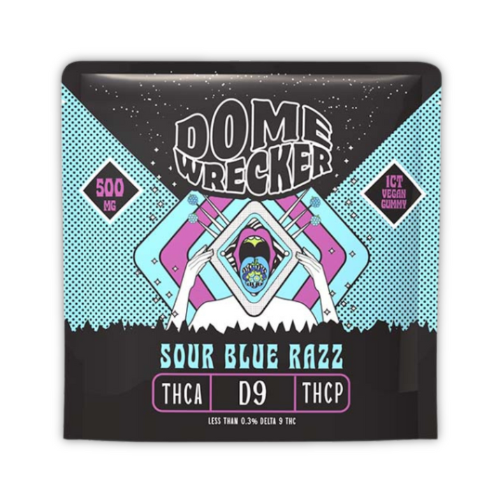 HiXotic Dome Wrecker THCA |THCP | Delta 9 500MG 1ct Gummy Sour Blue Razz Flavor