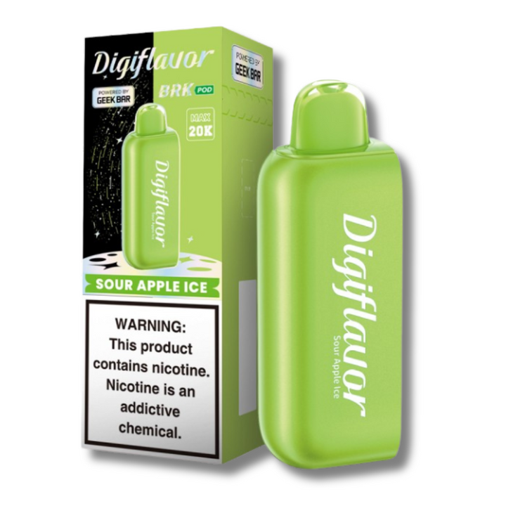 Geek Bar DigiFlavor 20000 Disposable Vape Pods Sour Apple Ice