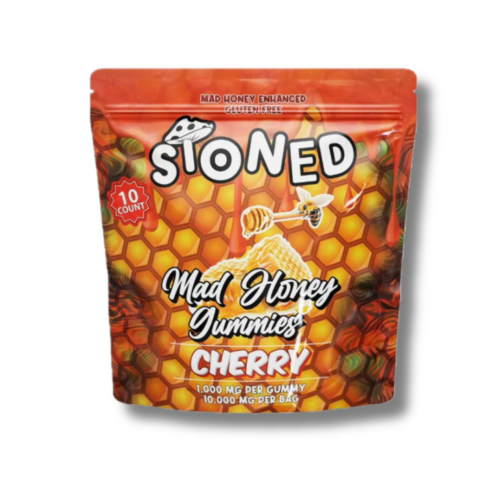 Stoned Mushroom Mad Honey Gummies 10000mg Cherry Flavor