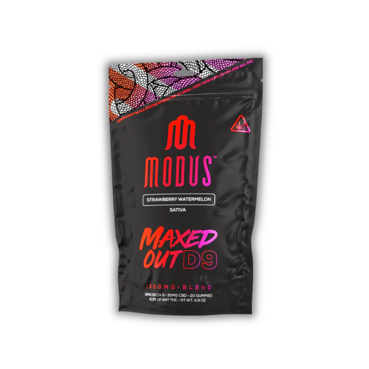 Modus Maxed Out Delta 9 CBD Gummies 1000mg Strawberry Watermelon strain