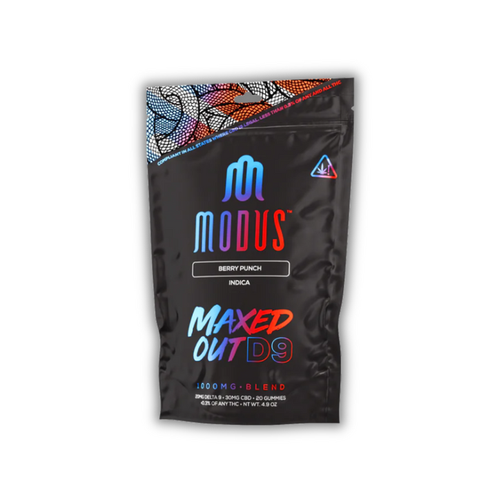Modus Maxed Out Delta 9 CBD Gummies 1000mg Berry Punch Indica flavor