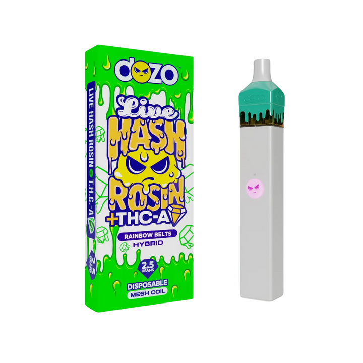 DOZO Live Hash Rosin + THC-A Diamond Disposable 2.5g Rainbow Belts