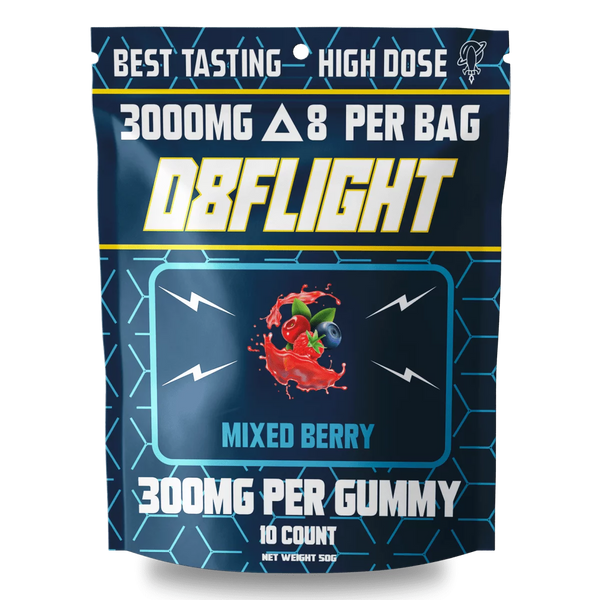 D8 Flight Heavy Hitters Delta 8 Gummies (Mixed Berry)- 3000mg